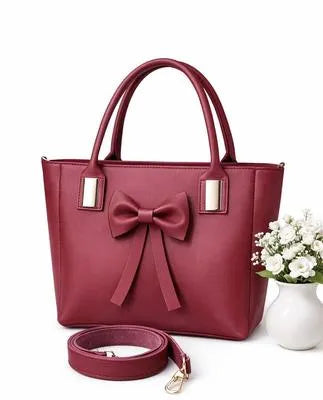 Maroon PU Leather Crossbody Bag for Girls